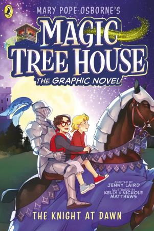 Book cover number 1 for Magic Tree House - The Knight at Dawn (The Graphic Novel) written by Mary Pope Osborne published by Puffin