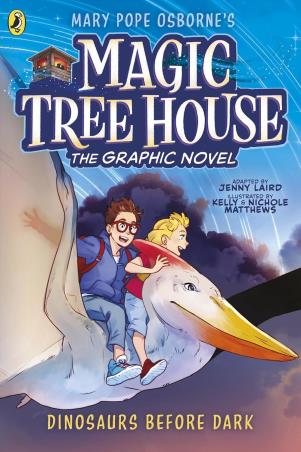 Book cover number 1 for Magic Tree House - Dinosaurs Before Dark (The Graphic Novel) written by Mary Pope Osborne published by Puffin
