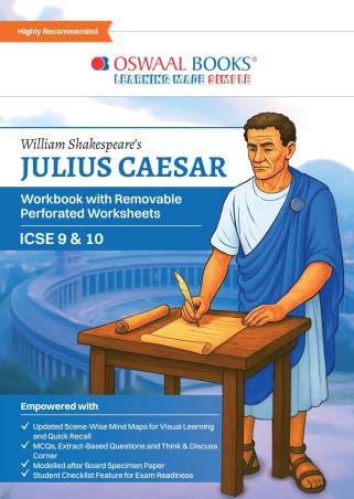 Book cover number 1 for Oswaal William Shakespeare's Julius Caesar Workbook ICSE 9 & 10 written by NA published by Oswaal Books