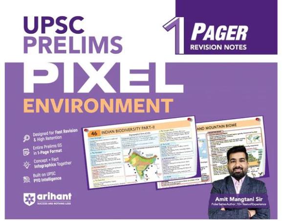 Book cover number 1 for UPSC Prelims Pixel Environment written by NA published by Arihant Publications (India) Limited