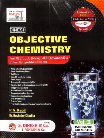 Book cover number 2 for Dinesh Objective Chemistry Volume 1, 2 & 3 (138th Edition) 2026 written by P. N. Kapil, Ravinder Chadha published by S. Dinesh & Co.