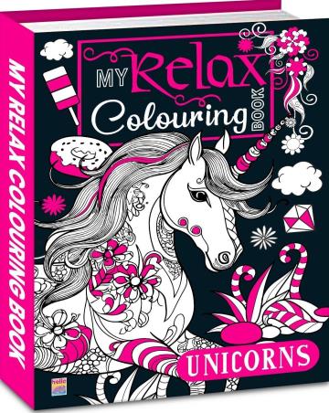 Book cover number 1 for My Relax Colouring Book - Unicorns written by NA published by Brijbasi Art Press Ltd