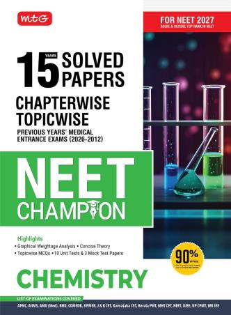 Book cover number 1 for 15 Years Solved Papers NEET Champion Chemistry (For NEET 2027) written by NA published by MTG Learning Media (P) Ltd.