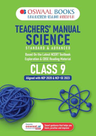 Book cover number 1 for Oswaal Teachers’ Manual of Science Standard & Advanced Level CBSE Class 9 (NEP 2020 & NCF-SE 2023) written by NA published by Oswaal Books