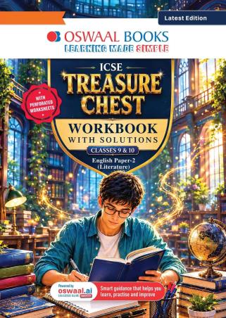 Book cover number 1 for Oswaal ICSE Treasure Chest Workbook With Solutions English Paper-2 (Literature) Class 9 & 10 written by NA published by Oswaal Books