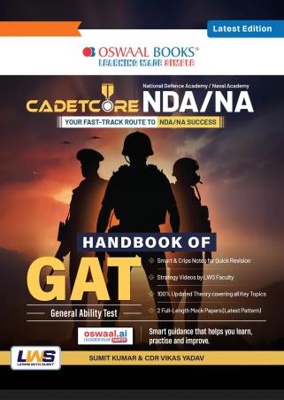 Book cover number 1 for Oswaal Cadetcore NDA/NA Handbook Of GAT written by NA published by Oswaal Books