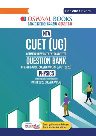 Book cover number 1 for Oswaal NTA CUET (UG) Question Bank Physics (For 2027 Exam) written by NA published by Oswaal Books