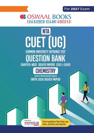 Book cover number 1 for Oswaal NTA CUET (UG) Question Bank Chemistry (For 2027 Exam) written by NA published by Oswaal Books