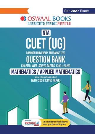 Book cover number 1 for Oswaal NTA CUET (UG) Question Bank Mathematics/Applied Mathematics (For 2027 Exam) written by NA published by Oswaal Books