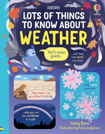 Book cover number 1 for Lots Of Things To Know About Weather written by Emily Bone, Ekaterina Gaigalova published by Usborne