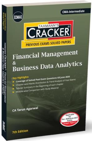 Book cover number 1 for Taxmann's CRACKER for Financial Management & Business Data Analytics written by Tarun Agarwal published by Taxmann Publications Pvt. Ltd.