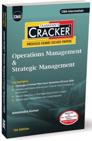 Book cover number 1 for Taxmann's CRACKER for Operations Management & Strategic Management written by Amarendra Kumar published by Taxmann Publications Pvt. Ltd.