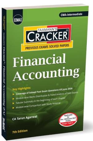 Book cover number 1 for Taxmann's Cracker Financial Accounting written by Tarun Agarwal published by Taxmann Publications Pvt. Ltd.