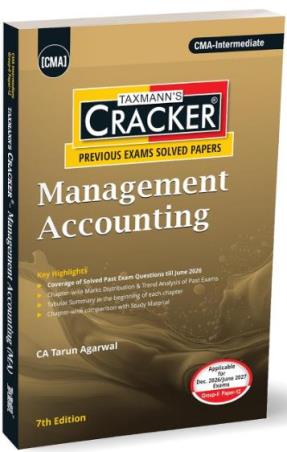 Book cover number 1 for Taxmann's Cracker Management Accounting written by Tarun Agarwal published by Taxmann Publications Pvt. Ltd.
