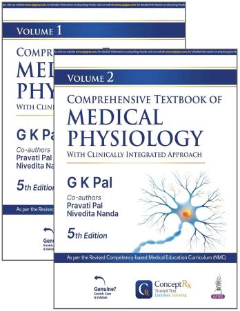 Book cover number 1 for Comprehensive Textbook of Medical Physiology (Set Of 2 Volume) written by G. K. Pal published by Jaypee Brothers Medical Publishers (P) Ltd.