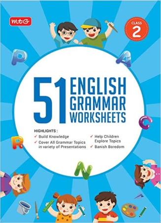 Book cover number 1 for 51 English Grammar Worksheets Class 2 written by NA published by MTG Learning Media (P) Ltd.