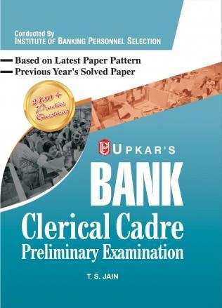 Book cover number 1 for Upkar's Bank Clerical Cadre Preliminary Examination (Code 1893) written by T. S. Jain published by Upkar Prakashan