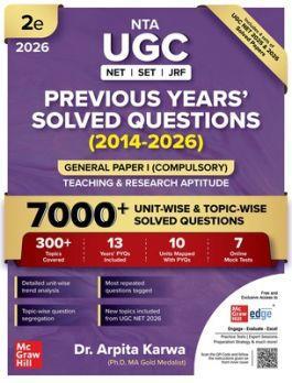 Book cover number 1 for NTA UGC NET/SET/JRF Previous Years' Solved Questions (2014-2026) General Paper 1 (Compulsory) written by Arpita Karwa published by McGraw Hill Education Private Limited