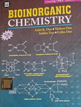 Book cover number 1 for Bioinorganic Chemistry (NEP) written by Asim K. Das, Mahua Das, Ankita Das, Udita Das published by Books & Allied (P) Ltd.